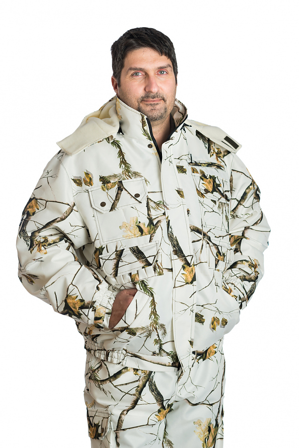 Мъжко ловно яке модел ХЪНТЪР - бяла гора с мембрана